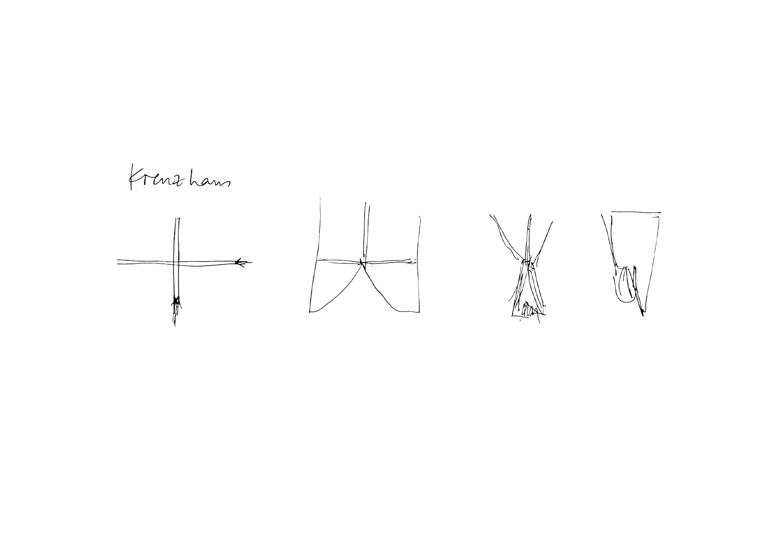 Zeichnung-Linien-Vorhaenge-Kreuz